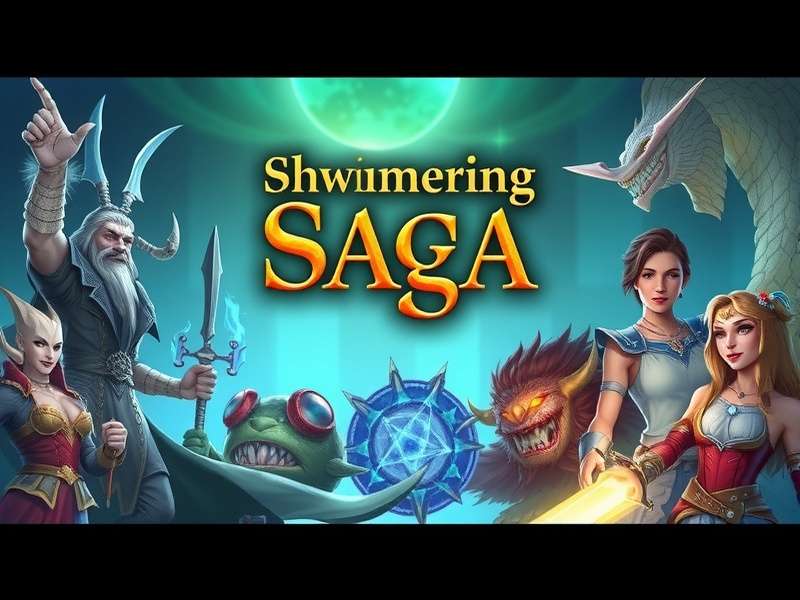 Shimmering Saga game banner featuring fantasy characters